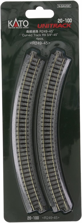 20-100 - Kato N Curved Track R9 3/4-45 degree