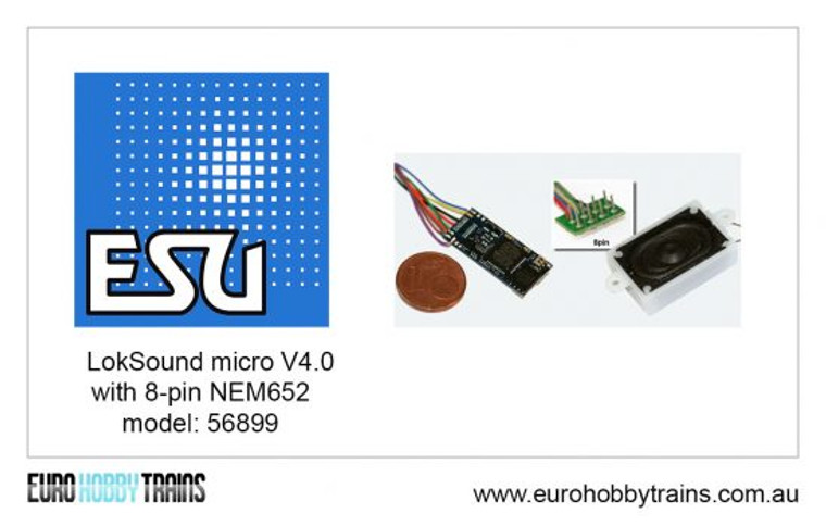 56899 ESU LokSound V4.0 Micro - 8 pin Plug - Ready for Programming