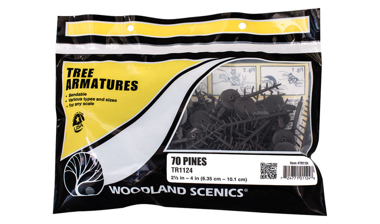 TR1124 Woodland Scenics 2 1/2" to 4" Armatures (Pine) 70 Pack