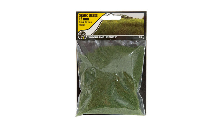 FS625 Woodland Scenics Static Grass Dark Green 12mm