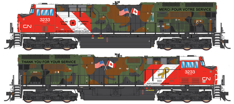 497109S-02 - Intermountain HO Tier 4 Gevo Canadian National - Veterans #3233 - DCC/SOUND
