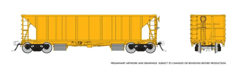158098 - Rapido Trains HO NSC Ballast Car: Yellow, Unlettered - Single Car