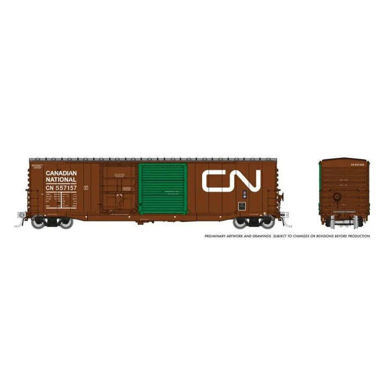 173001A - Rapido HO NSC 5304 Boxcar: CN - Delivery w/ Green Door: Single Car #557303