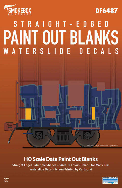 DF6487 - SmokeBox Graphics HO  Paint Out Blanks - Straight Edged - Traditional Colors