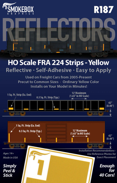 R187 - SmokeBox Graphics HO Reflectors - Yellow