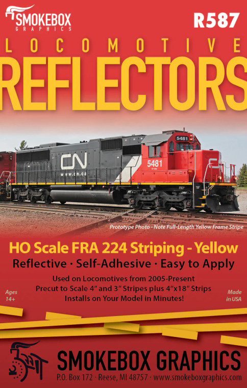 R587 - SmokeBox Graphics HO Locomotive Reflectors - Yellow