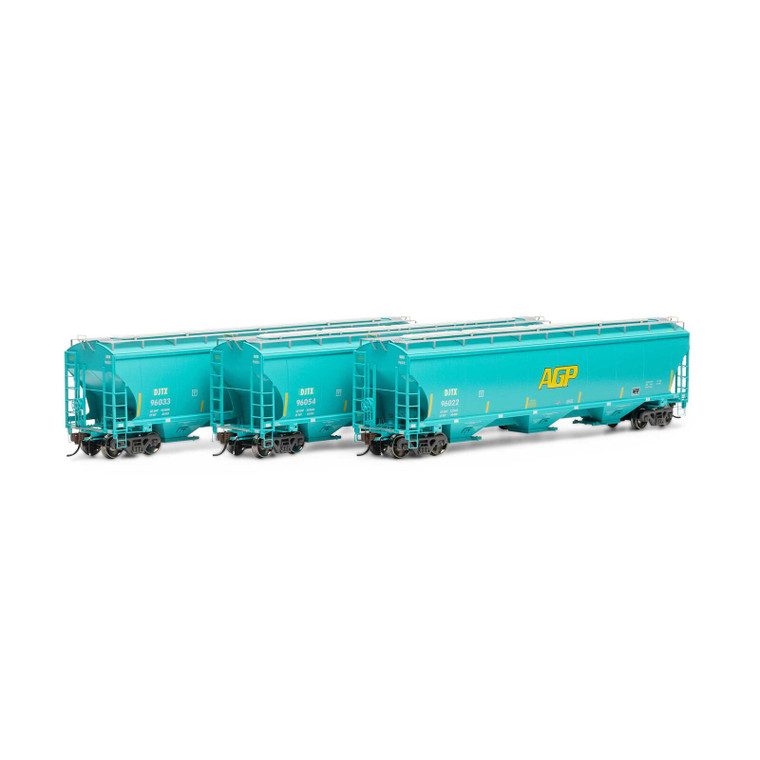 ATHG97149 - Athearn Genesis HO Trinity 3-Bay Hoppers, 3-Pack, DJTX #1