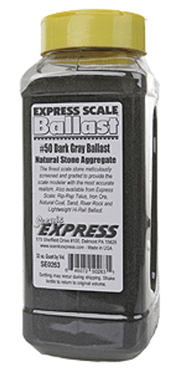 SE0263 - Scenic Express Natural Stone Ballast #50 -- Dark Gray - 1 Quart 950mL
