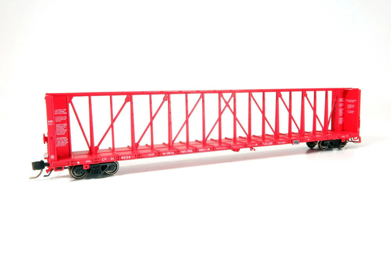 174004-2 - Rapido HO NSC Centerbeam Flatcar: CP Rail - Red: Single Car #318034