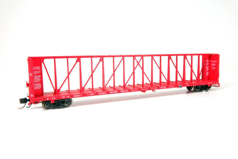 174004-3 - Rapido HO NSC Centerbeam Flatcar: CP Rail - Red: Single Car #318051