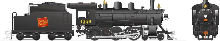 603502 - Rapido Trains Steam HO -- H-6-g (DCC/Sound): CNR - Tilted wafer #1359
