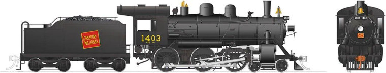 603509 - Rapido Trains Steam HO -- H-6-g (DCC/Sound): CNR - Tilted wafer #1403