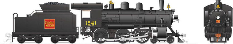 603016 - Rapido Trains Steam HO -- H-6-g (DC/Silent): CNR - Straight wafer #1541