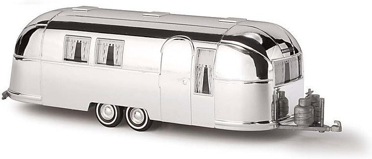 44982 - Busch HO 1958 Airstream Aluminum Camping Trailer - Assembled -- Silver