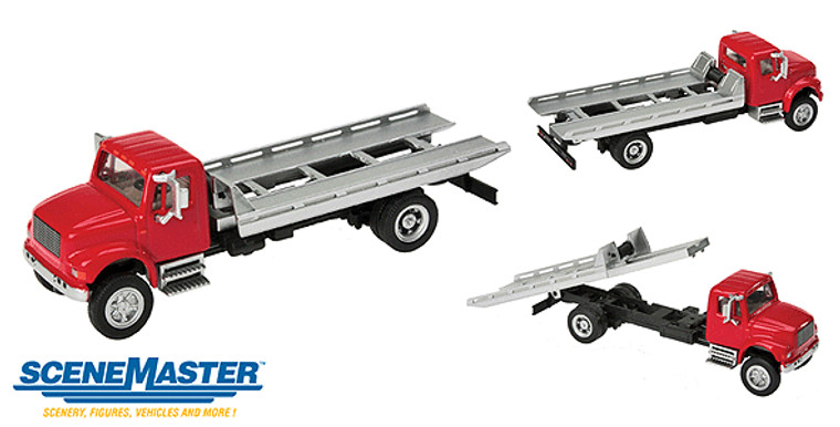 949-11591 - Walthers Scenemaster International(R) 4900 Roll-On/Roll-Off Flatbed - Assembled -- Red