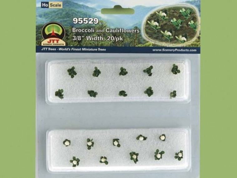 95529 - JTT Scenery Products HO -- Broccolis & Cauliflowers, 20pc