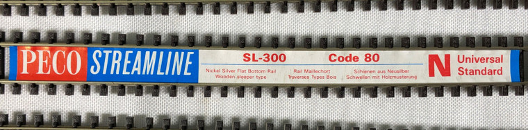 SL-300 - PECO STREAMLINE N CODE 80 FLEXIBLE TRACK WITH WOODEN SLEEPER Single Piece 914mm (36in.)