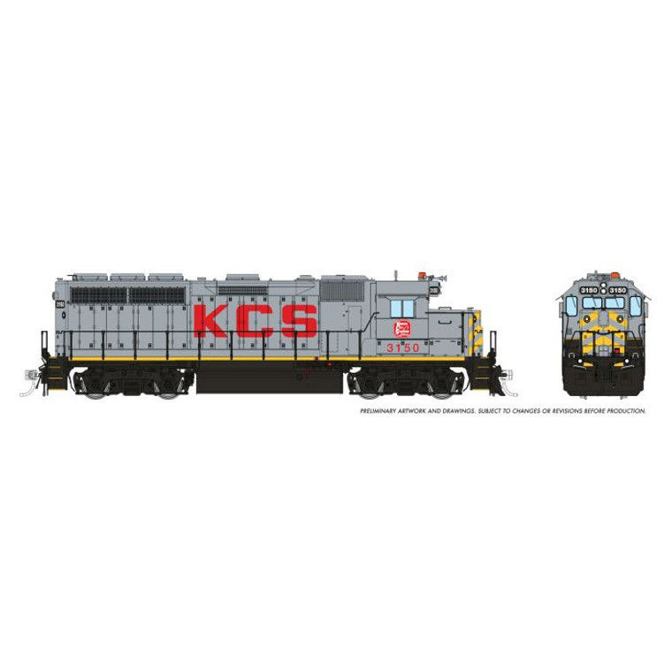 40540 - Rapido Trains HO EMD GP40 (DC/DCC/Sound): KCS: #3151 w/Extended Range DB