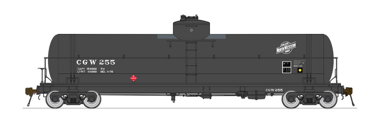 Roka Models HO - CGW/C&NW Black GATC Tank Car 1968 -1995 #256