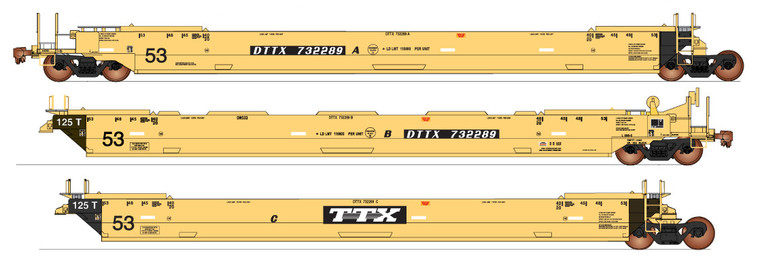 47361-12 - Intermountain Railway Co. -- HO Gunderson Maxi IV Late Well Car 3-Pack - Trailer Train #723542