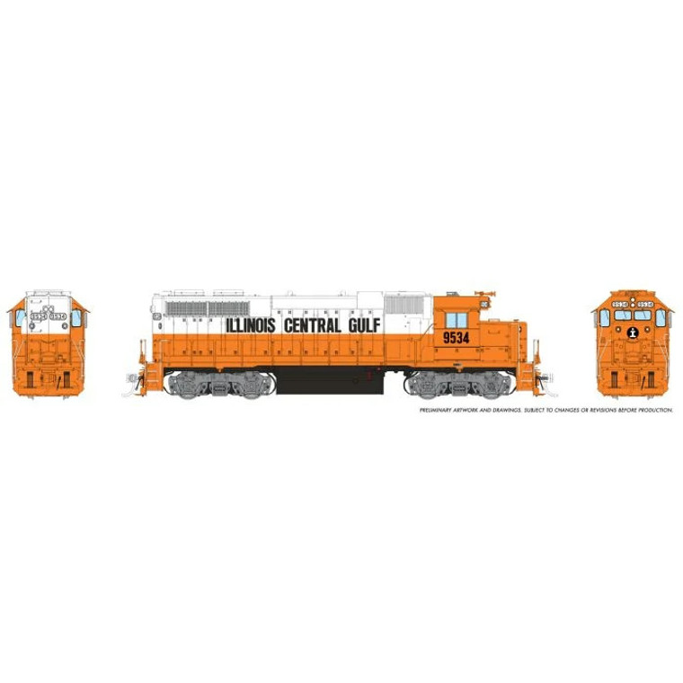 38060 - Rapido HO EMD GP38 : Illinois Central Gulf - Orange & White: #9534 (DC/Silent) 38060 - Rapido HO EMD GP38 : Illinois Central Gulf - Orange & White: #9534 (DC/Silent)