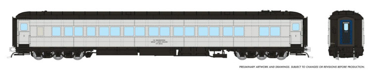 125025 - Rapido Trains HO Balloon Top Coach: CN - Engineering Silver: #40102