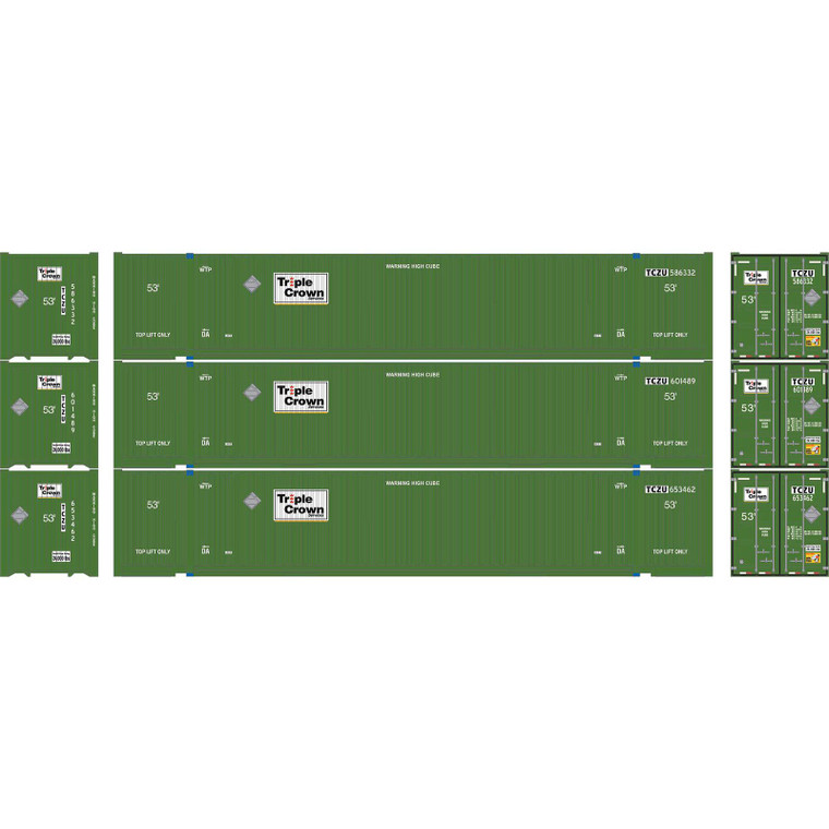 ATH-2660 - Athearn HO 53ft Jindo Container Triple Crown TCZU #586332/601489/653462 (3 Pack)
