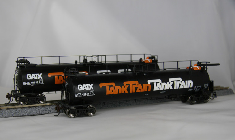 G67800 - Athearn Genesis - HO GATX  TankTrain  GATC 23K Tank Train End Cars Large Orange/White Logo #48651 & #48662