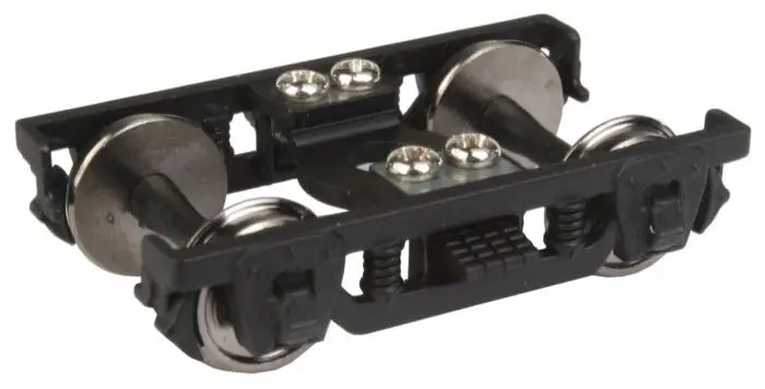 920-2124 - WalthersProto - HO Pullman-Standard 8' Wheelbase, Heavyweight 4-Wheel Metal Trucks w/RP-25 Wheel -- Black - 1 Pair