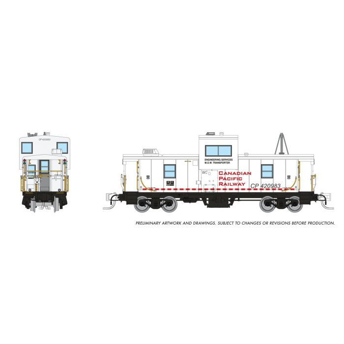 510049 - Rapido - N Wide Vision Caboose: CP Rail - Engineering White: #420983