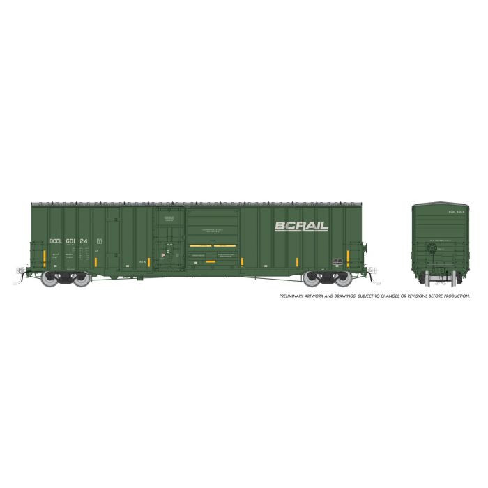 191003A - Rapido - HO Trenton Works 6637 cu ft boxcar: BC Rail - faded w/conspicuity stripes: Single Car #1