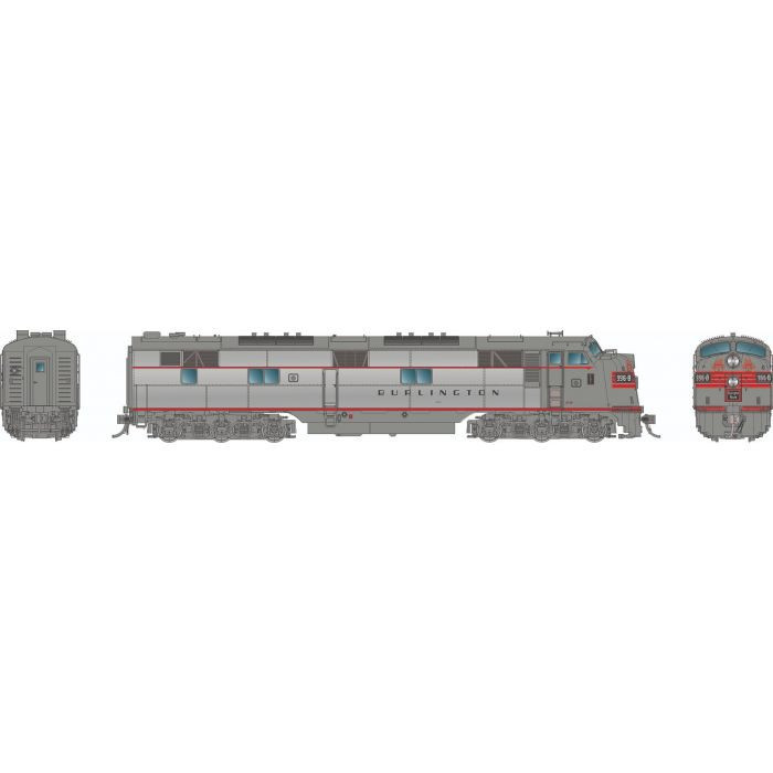 29013 - Rapido Trains - HO EMD E7A: Chicago, Burlington & Quincy - Silver Scheme: #9928B DC/Silent