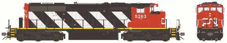26212 - Bowser - HO SD40-2W 2nd Run Canadian National Sergeant Stripe 2010s+ #5263 DC/Silent