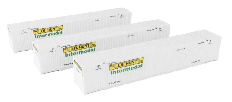 949-18504 - Walthers SceneMaster HO - 53' Singamas Corrugated Side Container - 3-Pack -- JB Hunt
