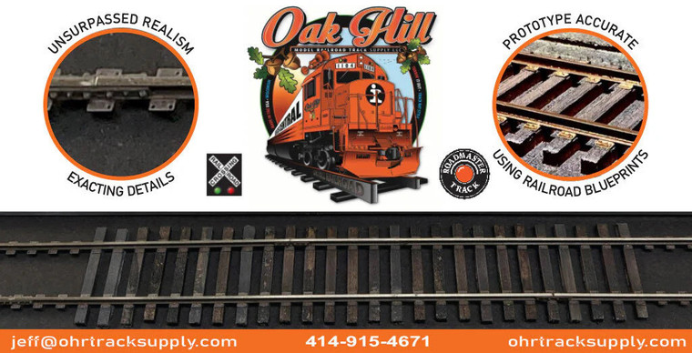 Oak Hill Model Railroad Track Supply - HO Medium Freight Flex Track Kit 32"