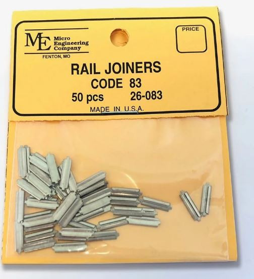 26-083 - Micro Engineering Company - HO Code 83 Rail Joiners 50pcs.