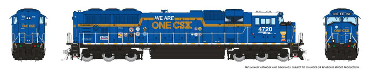 1048527 - Rapido Trains - HO SD70AC w/ Flared Rad (DC/DCC/Sound): CSX - "We Are One" Rebuild: #4720