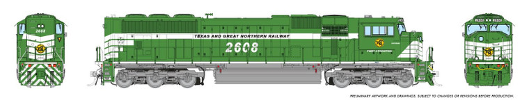 1048539 - Rapido Trains - HO SD70MAC (DC/DCC/Sound):Texas & Great Northern - Green & White: #2608 - Home Shops