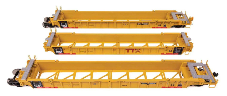 910-55833 - Walthers Mainline HO - NSC Articulated 3-Unit 53' Well Car - Ready to Run -- TTX #786996