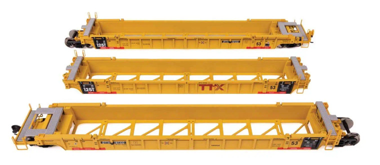 910-55834 - Walthers Mainline HO - NSC Articulated 3-Unit 53' Well Car - Ready to Run -- TTX #787332