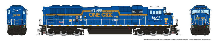 1111527 - Rapido Trains - N SD70AC w/ Flared Rad (DC/DCC/Sound): CSX - "We Are One" Rebuild: #4720