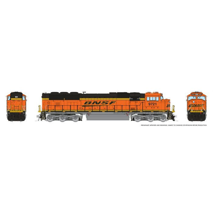 1111014 - Rapido Trains - N SD70MACe Rebuild (DC/Silent): BNSF - H3 Swoosh Logo: #9717