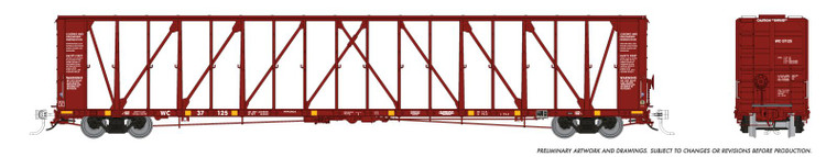 174017A - Rapido HO NSC Centerbeam Flatcar: Wisconsin Central - Red: Single Car