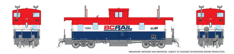 1101016 - Rapido - HO Squamish Caboose: BCR - Late Red/White/Blue: #1872