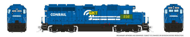 1078023 - Rapido - HO EMD GP40 (DC/Silent): MKT - Conrail Patch: #232