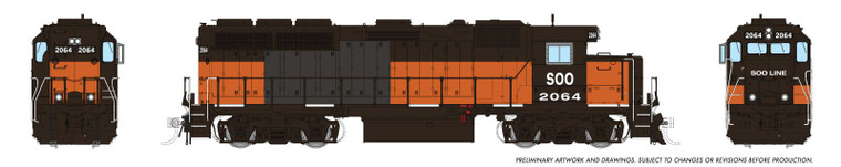1078037 - Rapido - HO EMD GP40 (DC/Silent): SOO Line: #2064