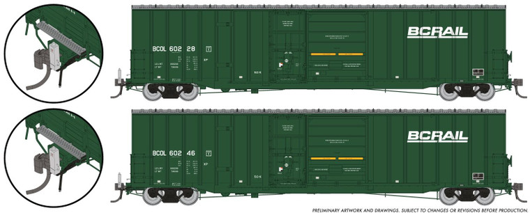 191013 - Rapido - HO Trenton Works 6637cuft boxcar w/ EOT: BC Rail - As-Delivered: #60228 + #60246