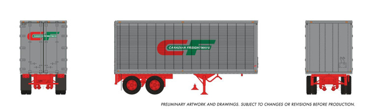 1146004 - Rapido - HO 26' Can-Car Trailer: Canadian Freightways: #26-205
