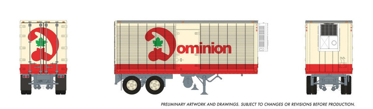 1146020 - Rapido - HO 26' Can-Car Trailer: Dominion Grocers: #174
