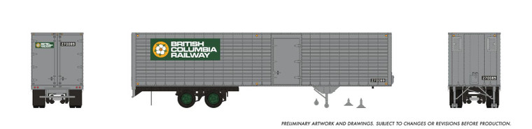 1146027 - Rapido - HO 40’ Fruehauf Fluted Side Volume Van: British Columbia Ry: #270289